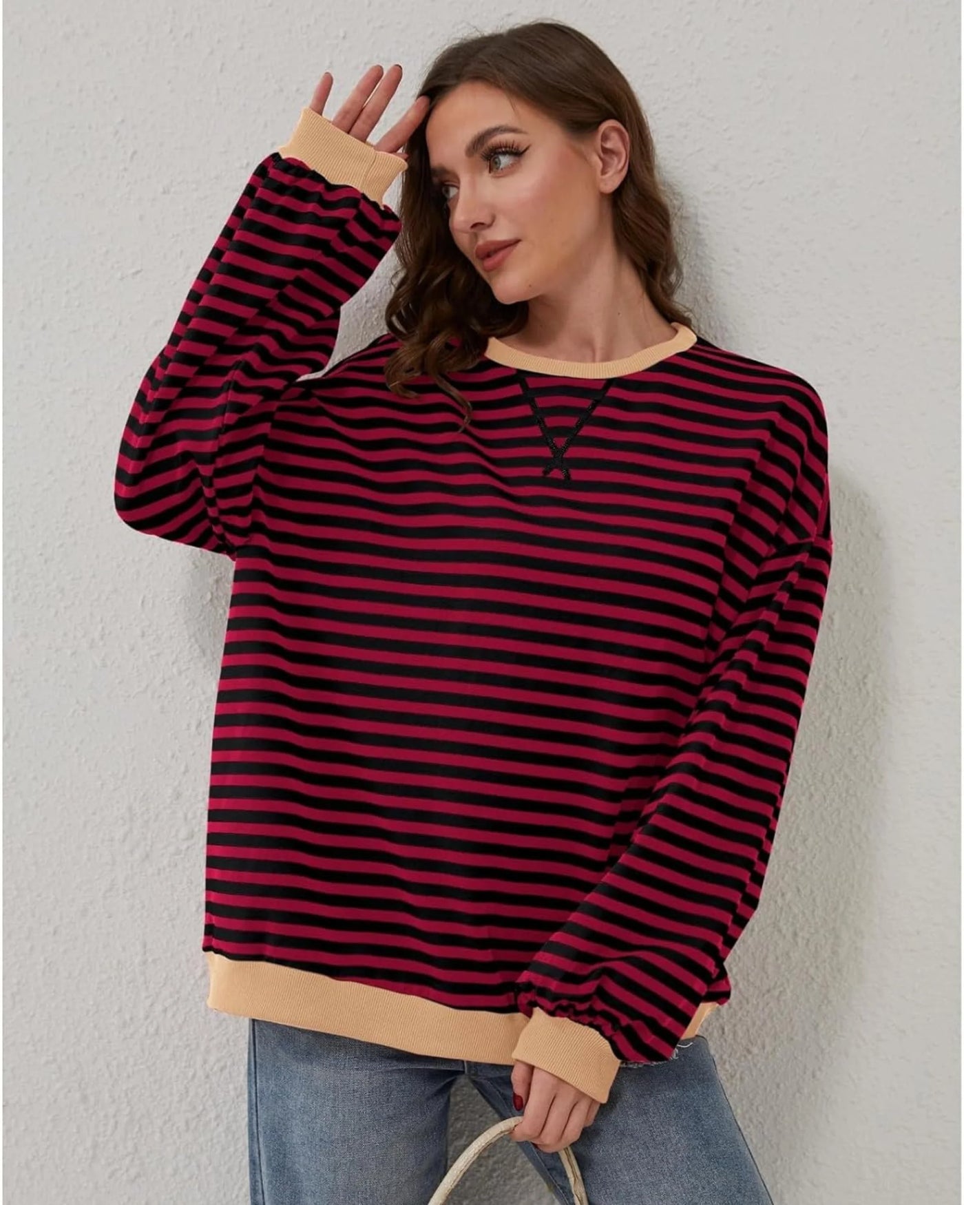 Vellana | Oversized Striped Sweatshirt