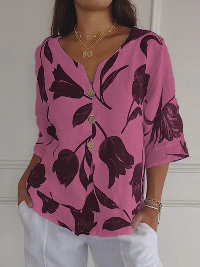 Maxine - Floral Button Blouse